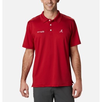 Columbia Polo Heren, Collegiate Skiff Cast - Alabama Rood, 08XYCOHPJ